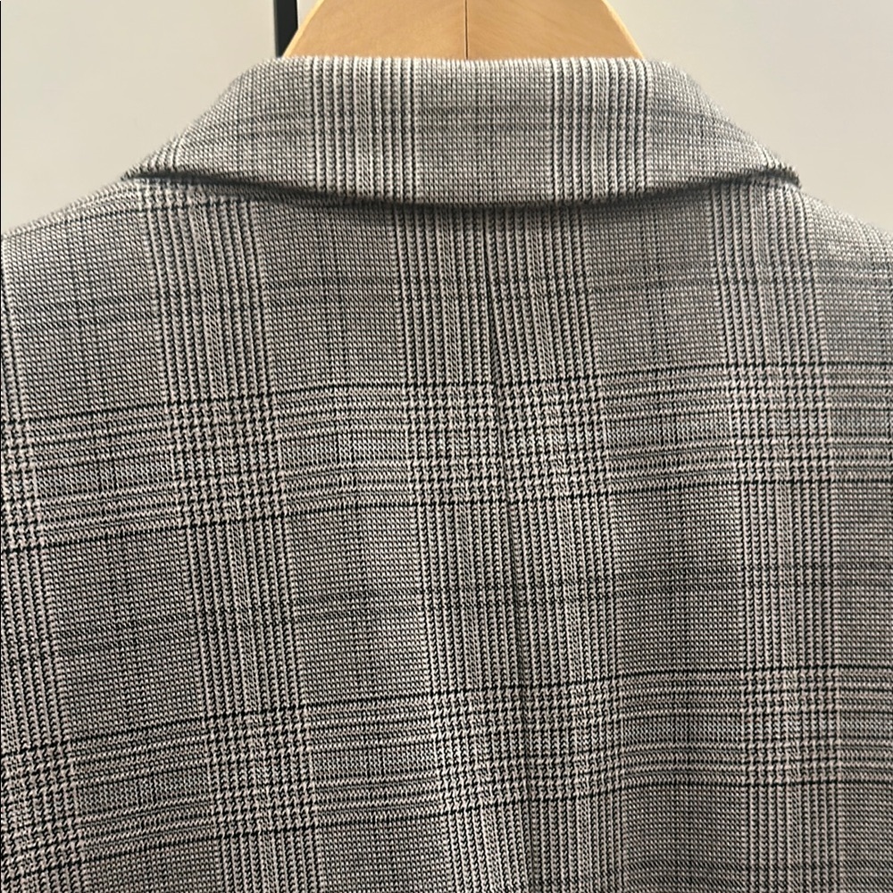 Gray Plaid Double-Breasted Blazer - image 6
